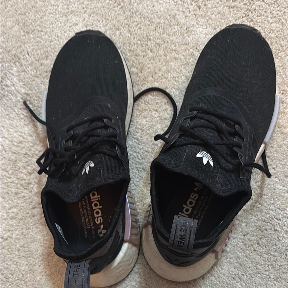Adidas Black and White Athletic Shoes